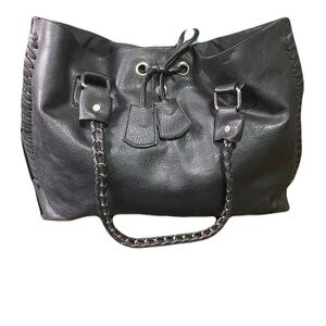 Black Leather Tote Bag